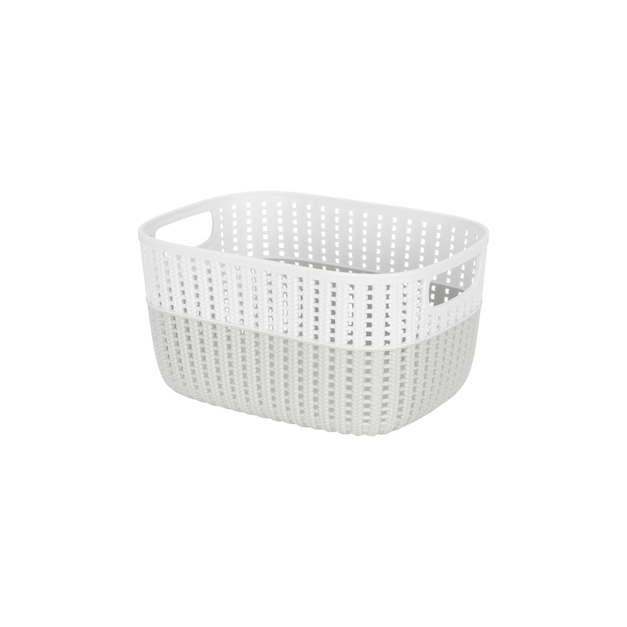 Simplify Medium Heather Gray 2-Tone Decorative Storage Basket